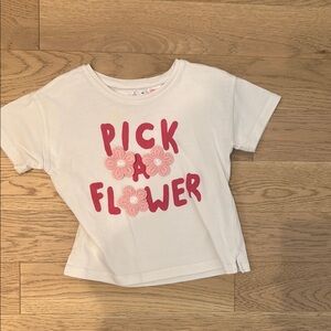 Zara White and Pink Short Sleeve Tee Casual Style
